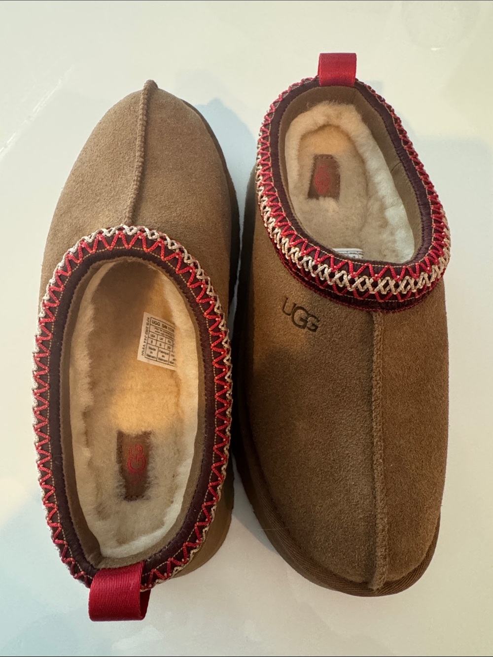 UGG Tazz II Chestnut Suede Platform Slippers